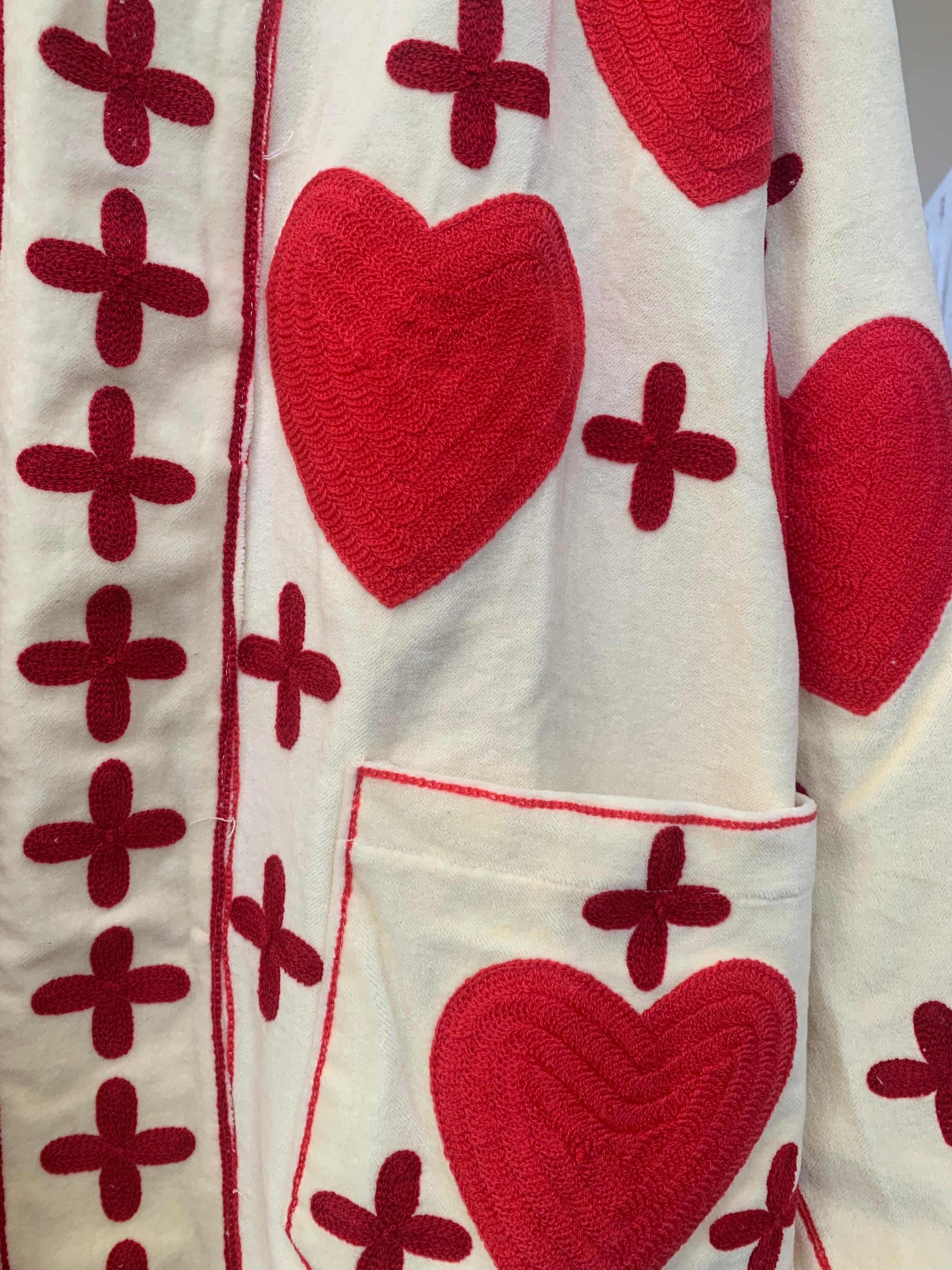 Handmade Heart & Cross Velvet Kimono Jacket