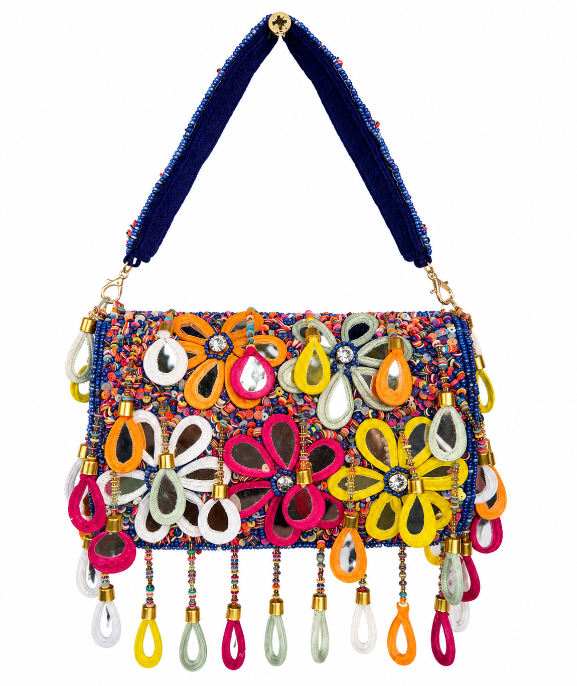 Wild Bloom Flap Bag in Electric Blue- NEW STYLE