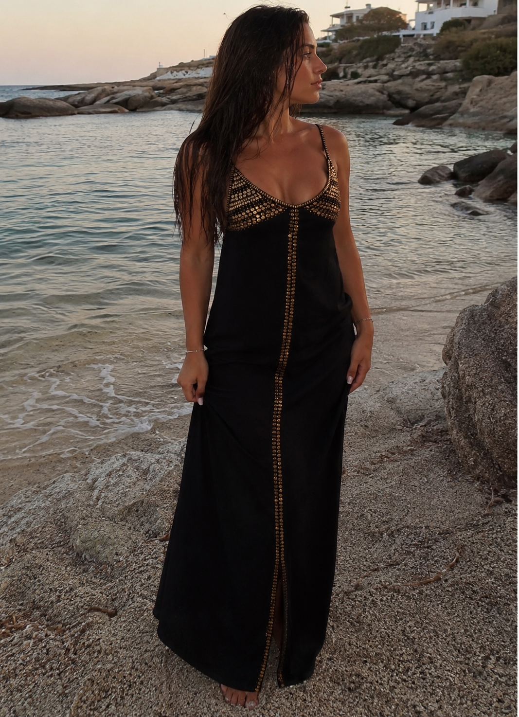Theia Limited Edition Dress: Elegant hand-embroided backless dress