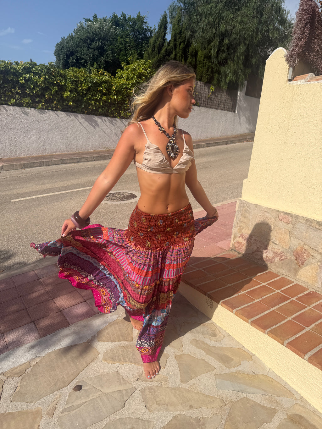 Technicolor Dream Skirt- Boho Hippie Festival Fashion