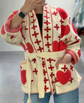 Handmade Heart & Cross Velvet Kimono Jacket
