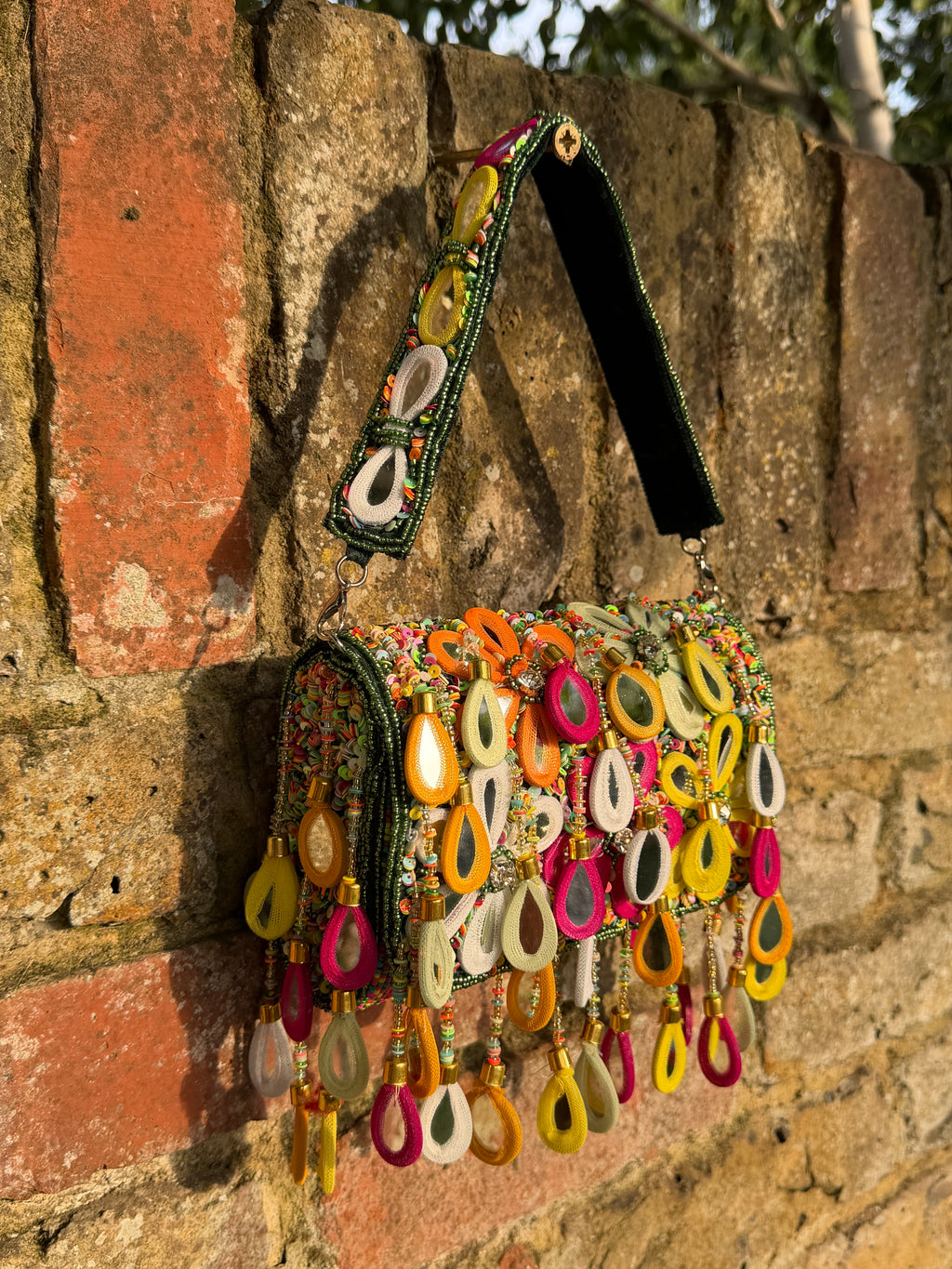 Wild Bloom Flap Bag in Green- NEW STYLE