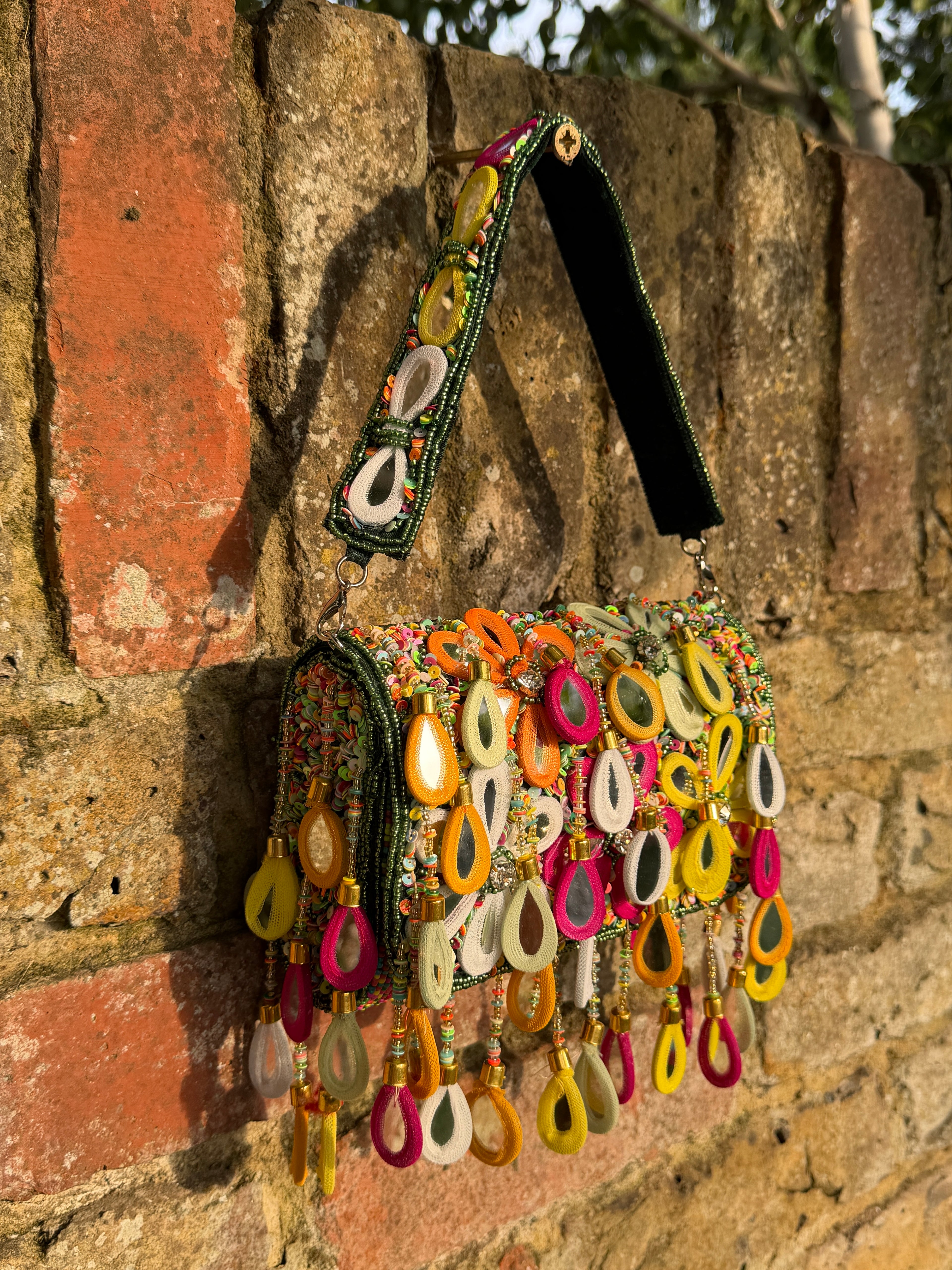 Wild Bloom Flap Bag in Green- NEW STYLE