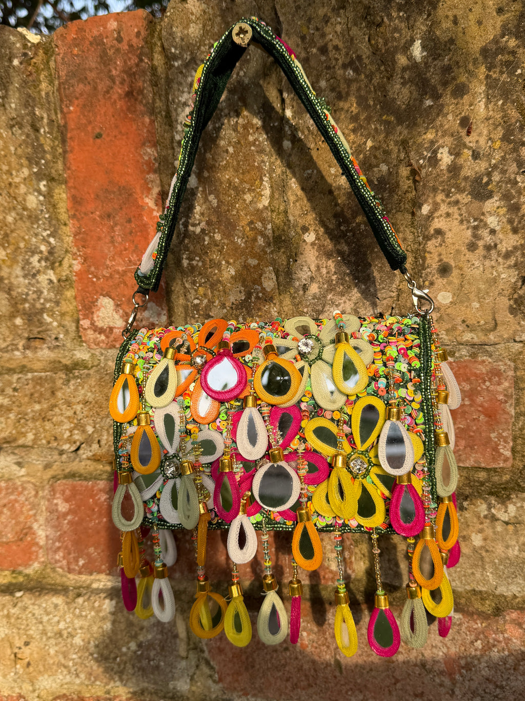 Wild Bloom Flap Bag in Green- NEW STYLE