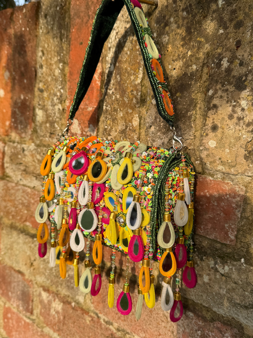 Wild Bloom Flap Bag in Green- NEW STYLE