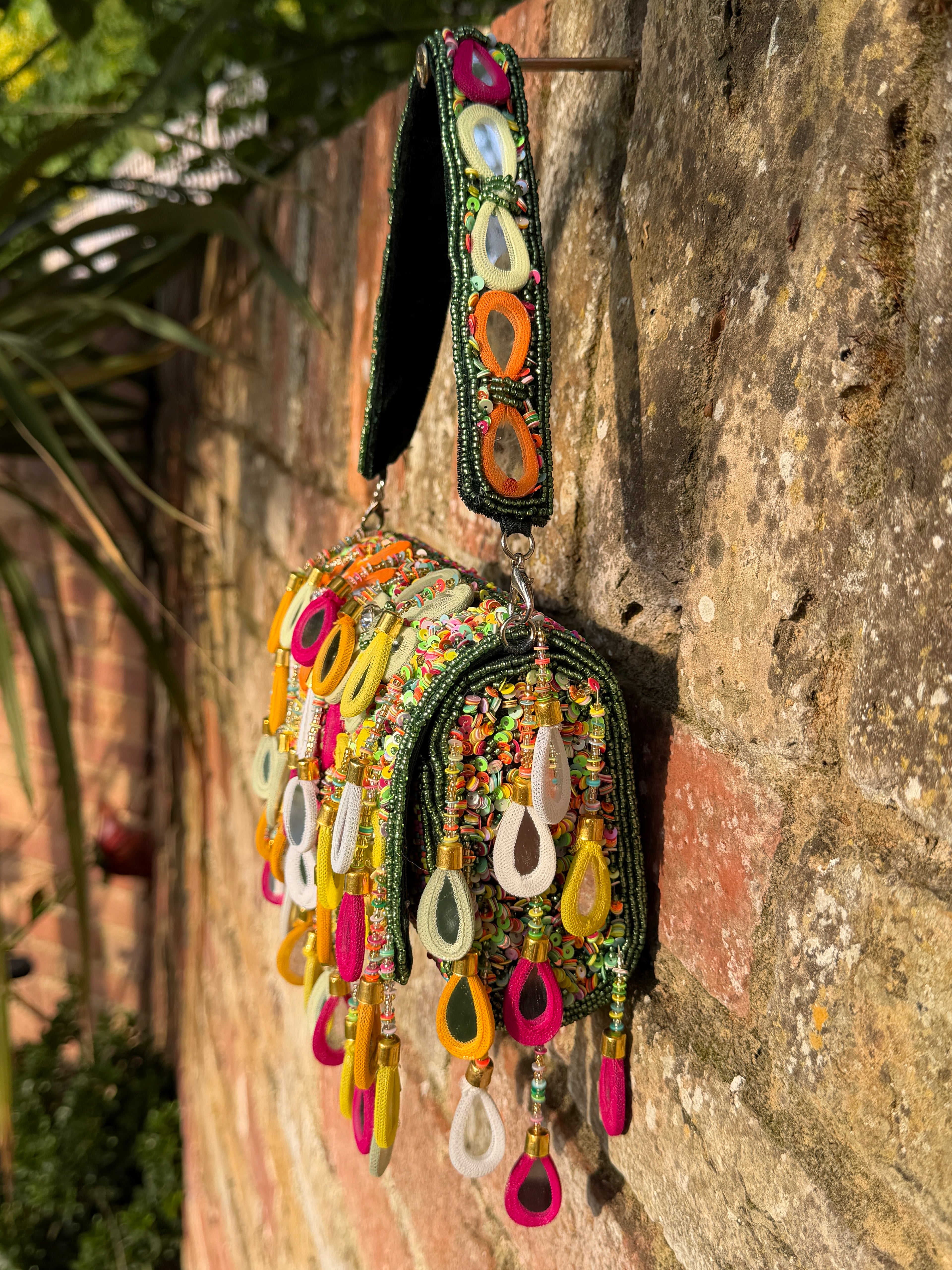 Wild Bloom Flap Bag in Green- NEW STYLE