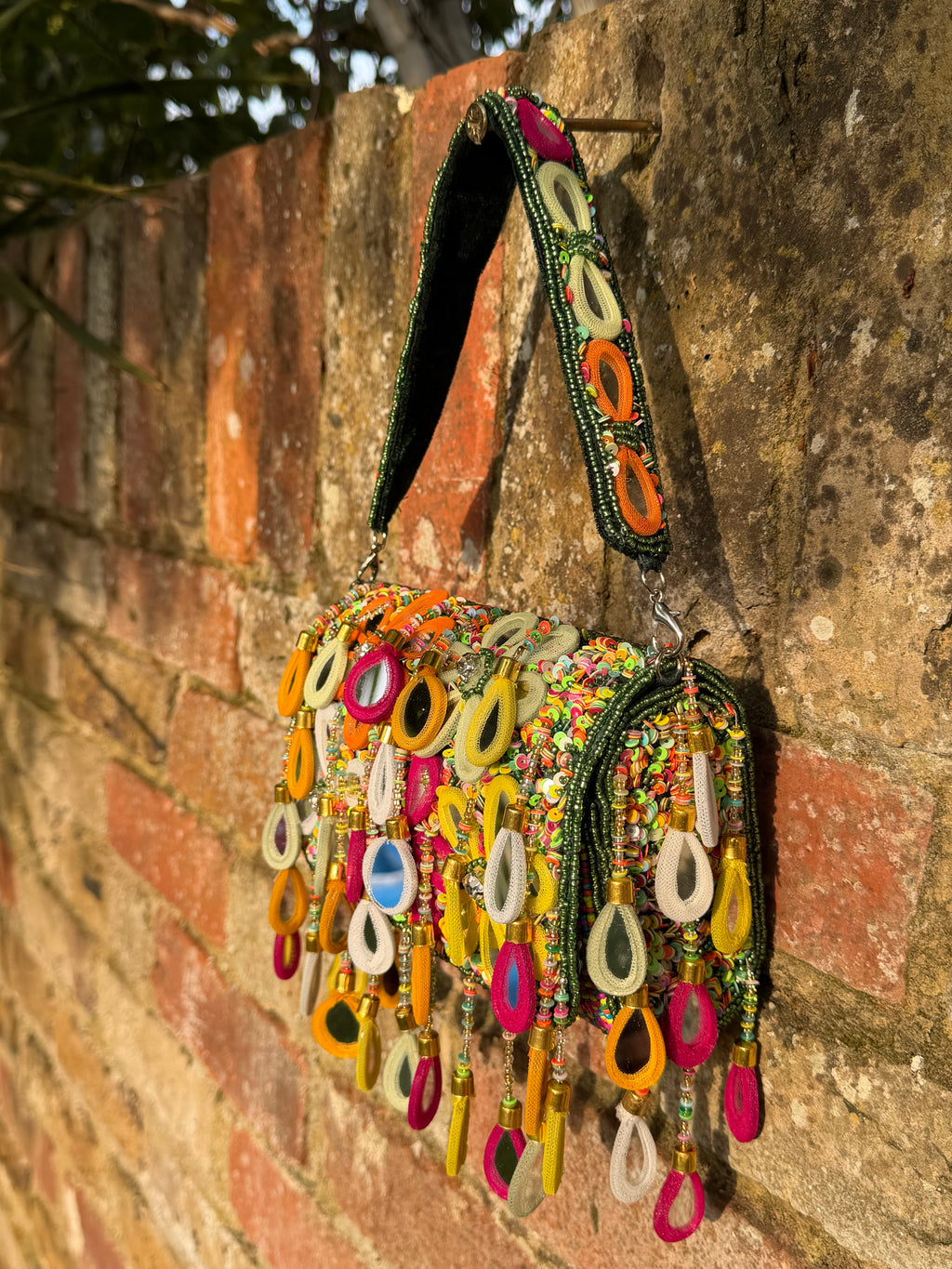 Wild Bloom Flap Bag in Green- NEW STYLE