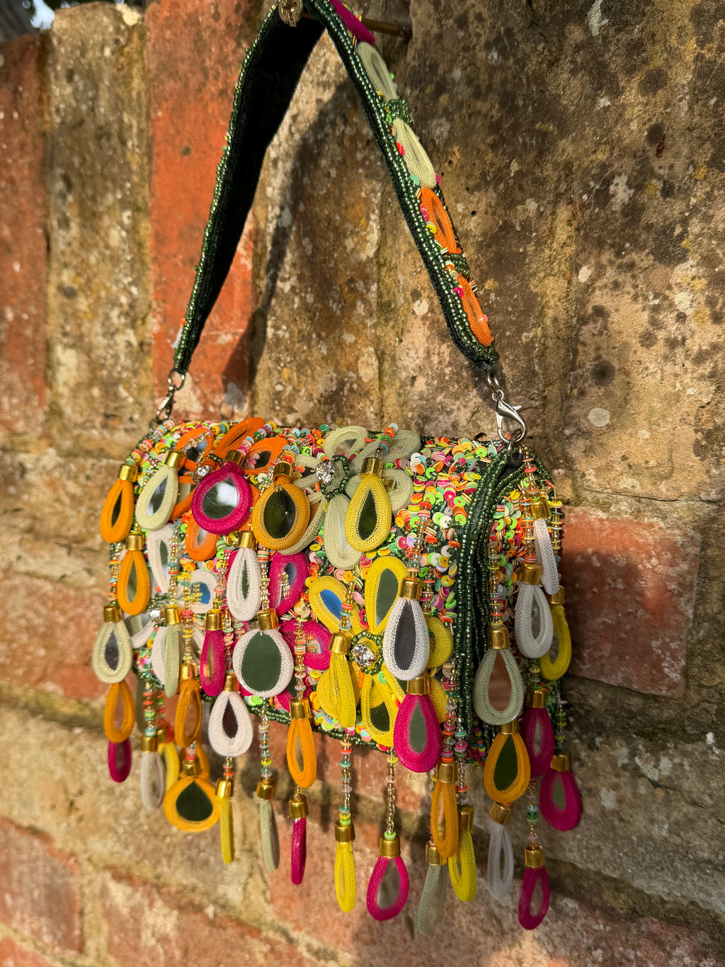Wild Bloom Flap Bag in Green- NEW STYLE