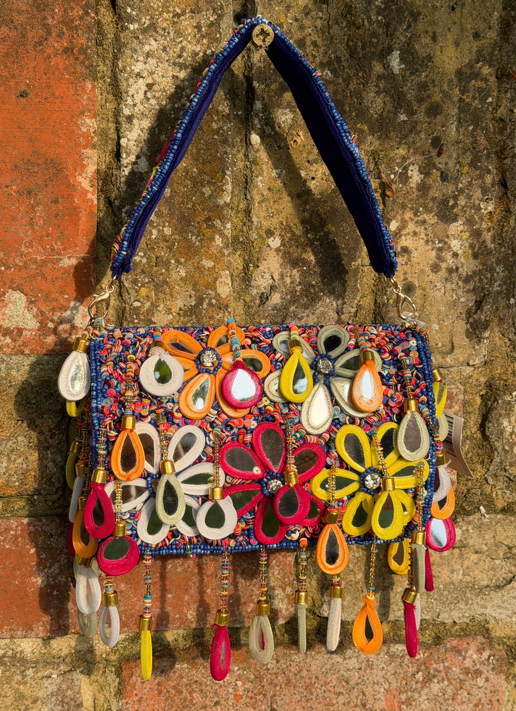 Wild Bloom Flap Bag in Electric Blue- NEW STYLE