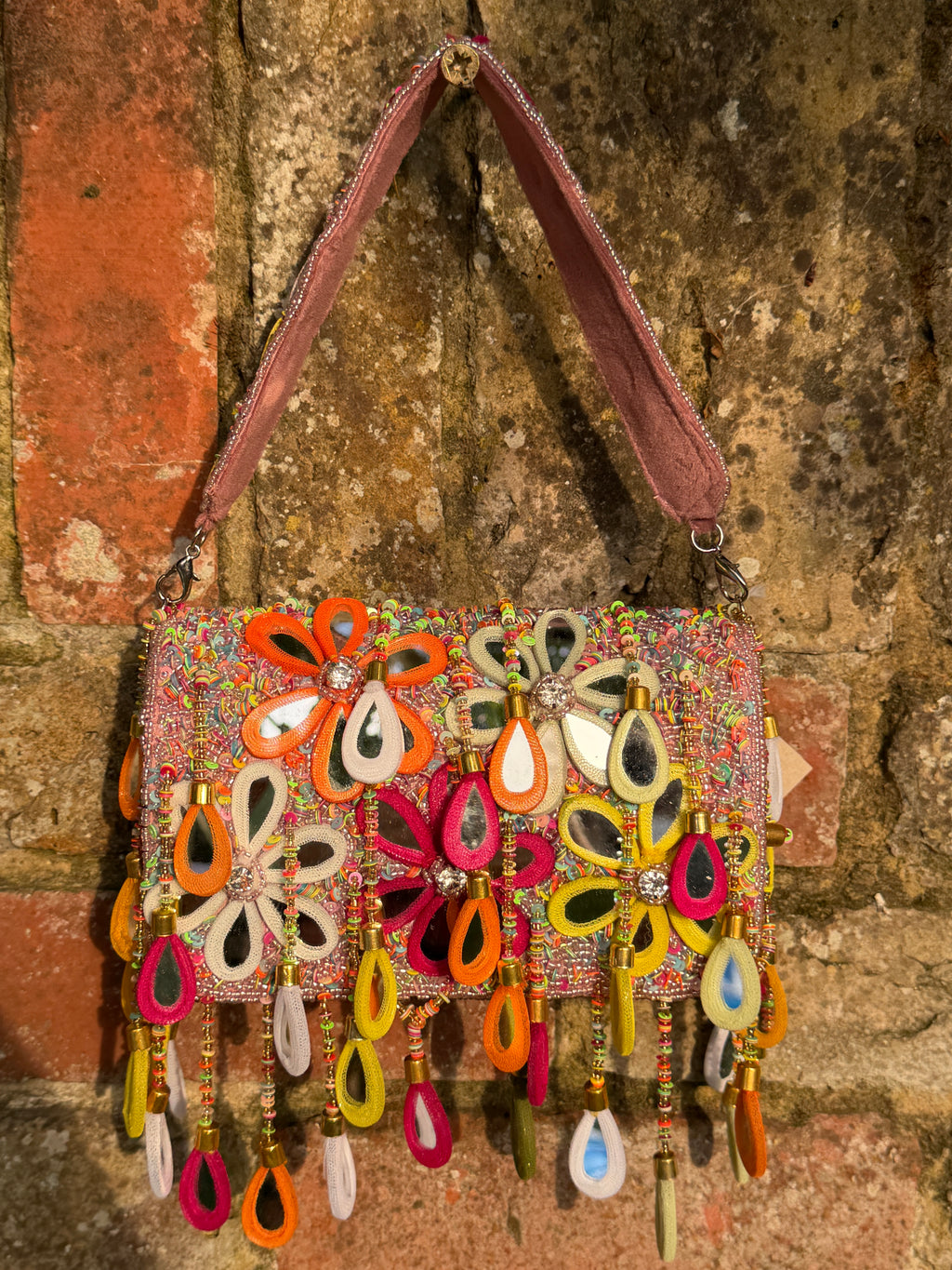 Wild Bloom Flap Bag in Pink- NEW STYLE