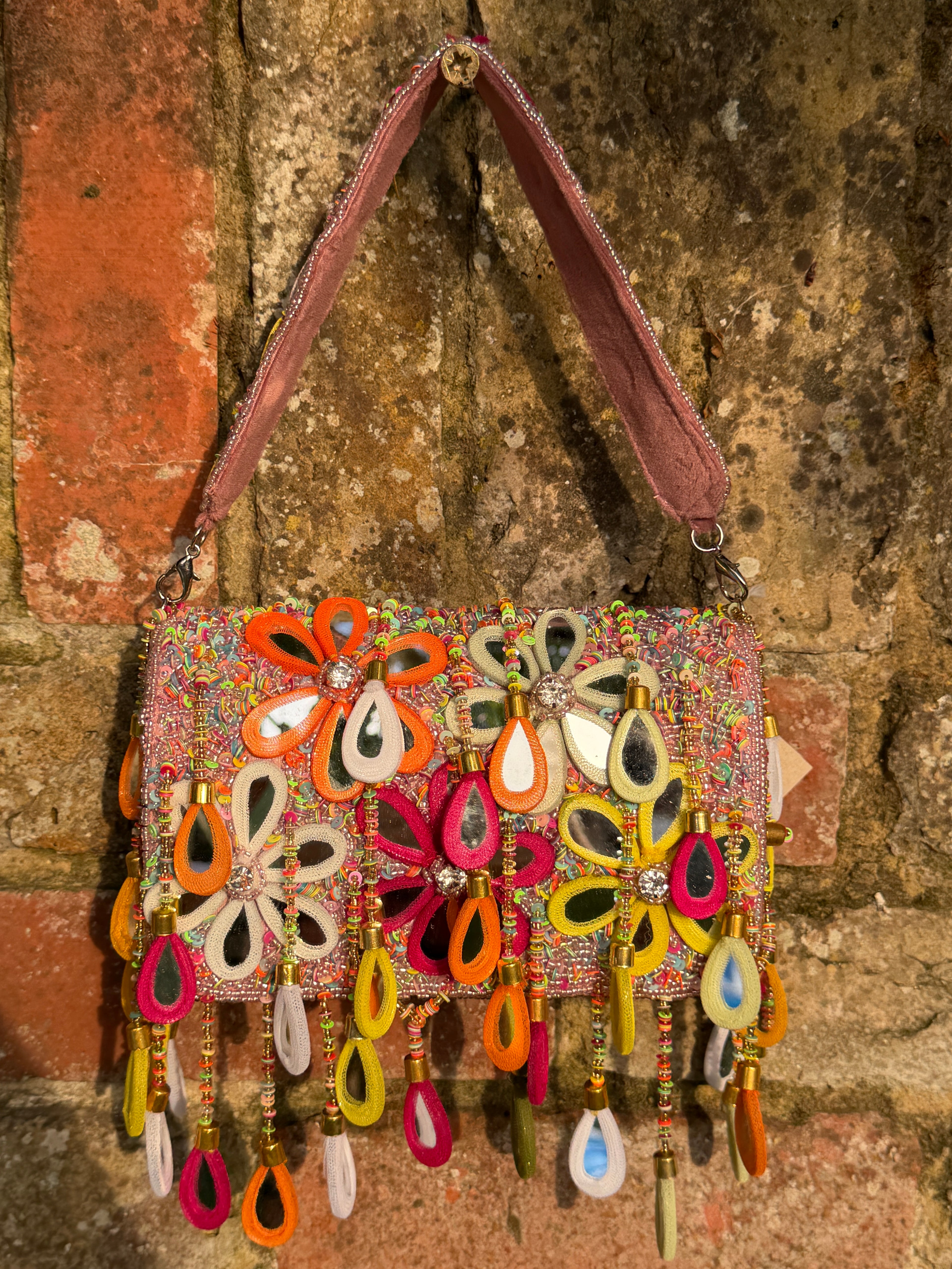 Wild Bloom Flap Bag in Pink- NEW STYLE