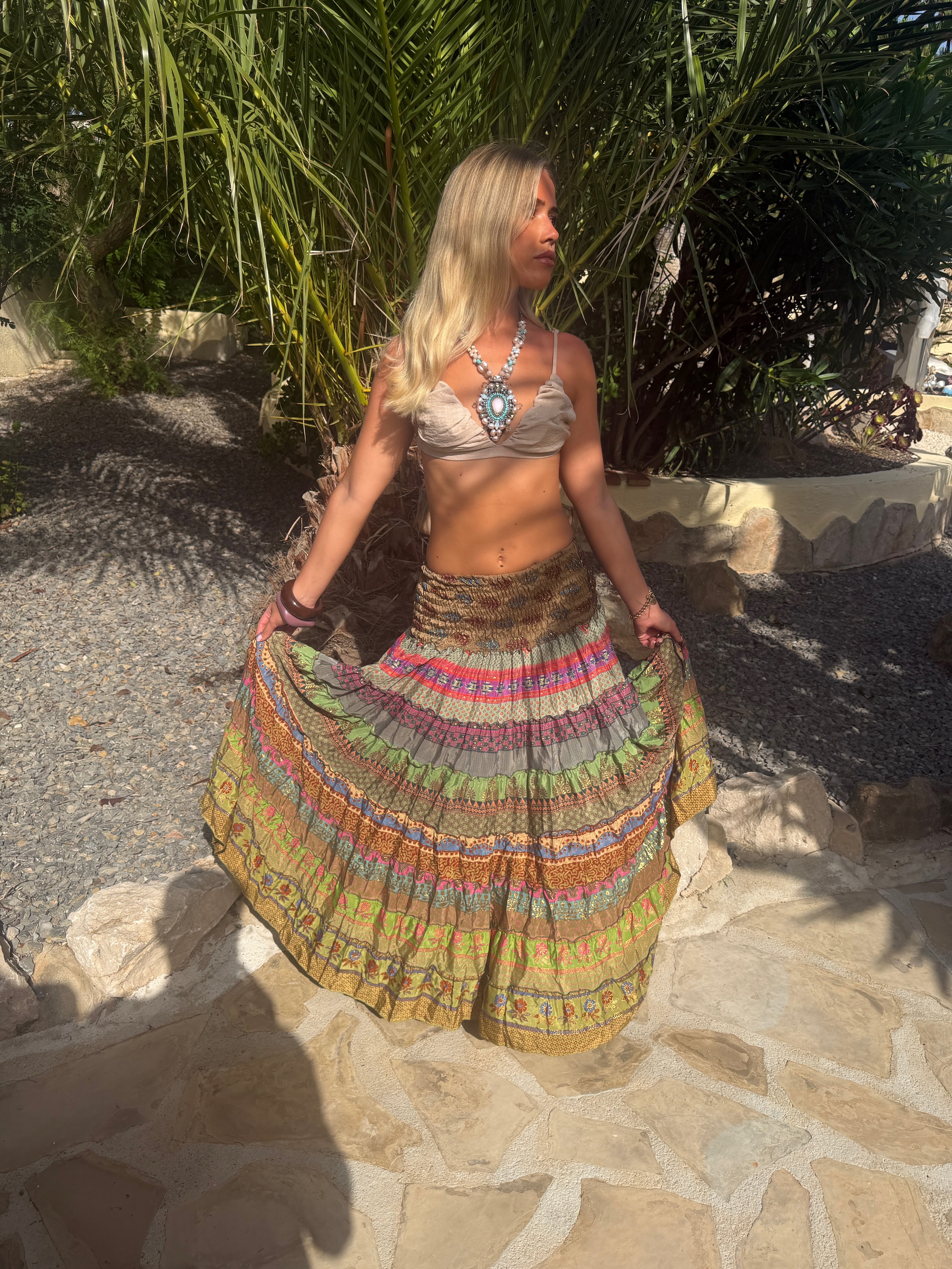 Technicolor Dream Skirt- Boho Hippie Festival Fashion