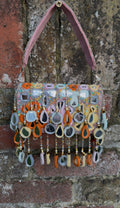 Bohemian Luxe Flap Bag: Baby Pink Multi-Colour Mirror Tassels