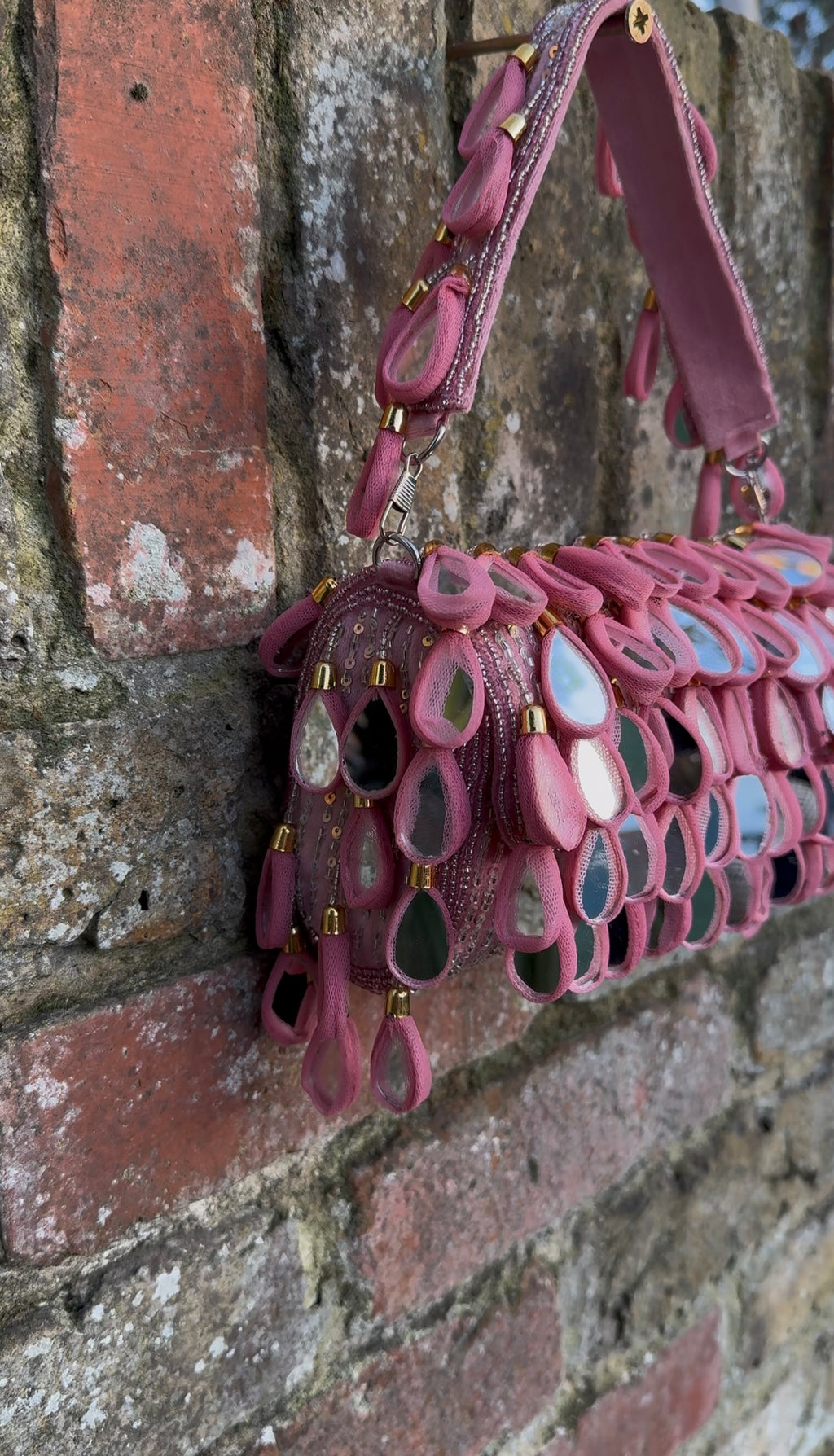 Bohemian Luxe Flap Bag: Pink Mirror Tassels