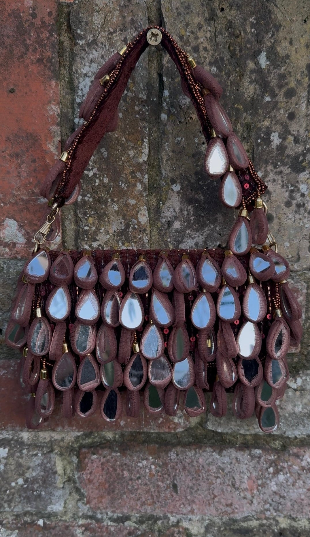 Bohemian Luxe Flap Bag: Espresso Brown Mirror Tassels