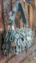 Bohemian Luxe Flap Bag: Turquoise Blue Mirror Tassels