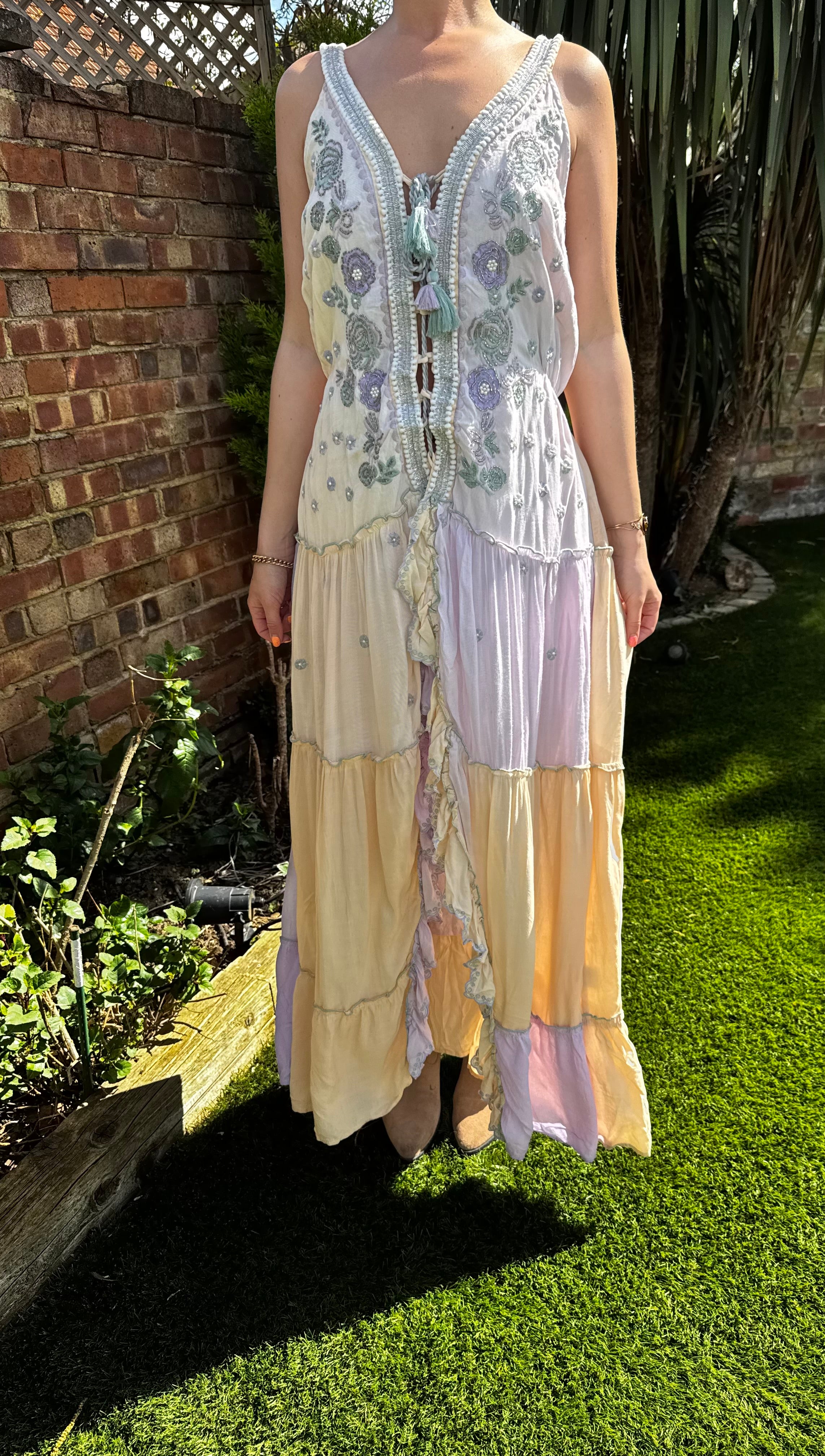 Boho Pastel Kimono Dress