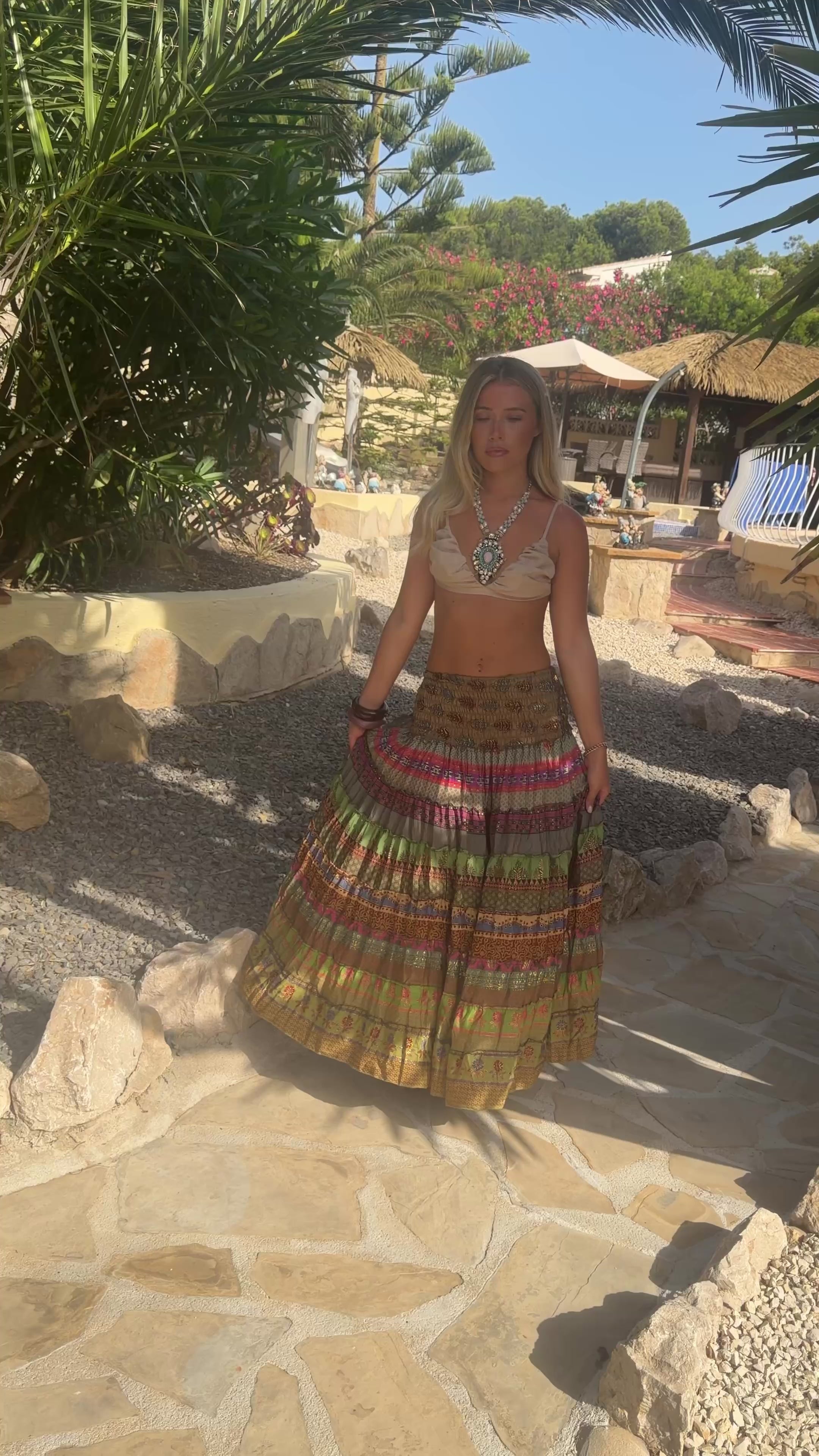 Technicolor Dream Skirt- Boho Hippie Festival Fashion