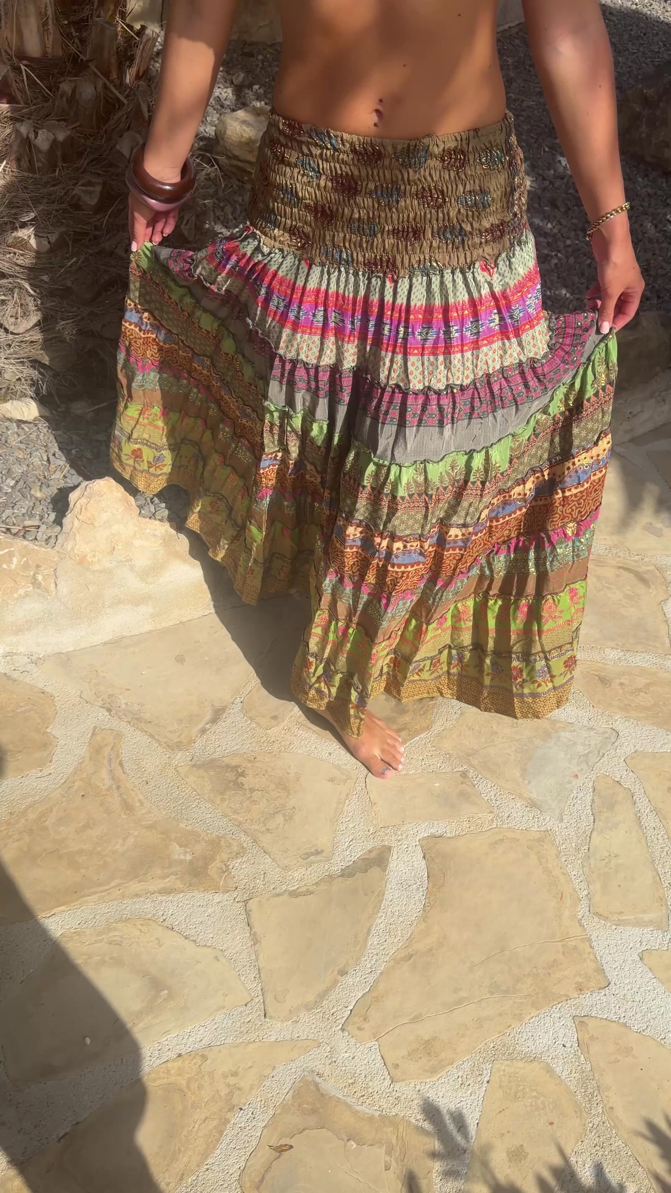Technicolor Dream Skirt- Boho Hippie Festival Fashion