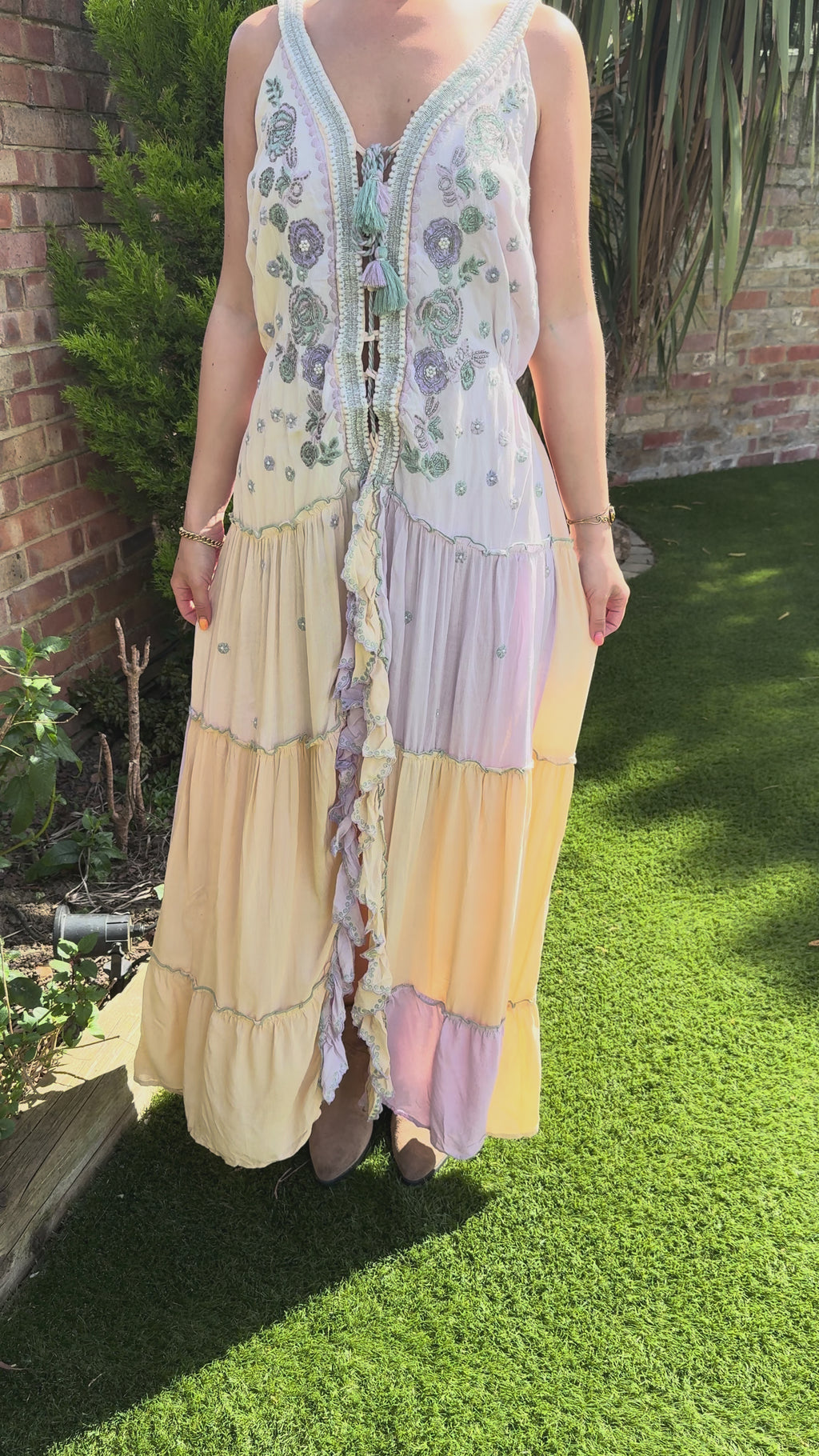 Boho Pastel Kimono Dress