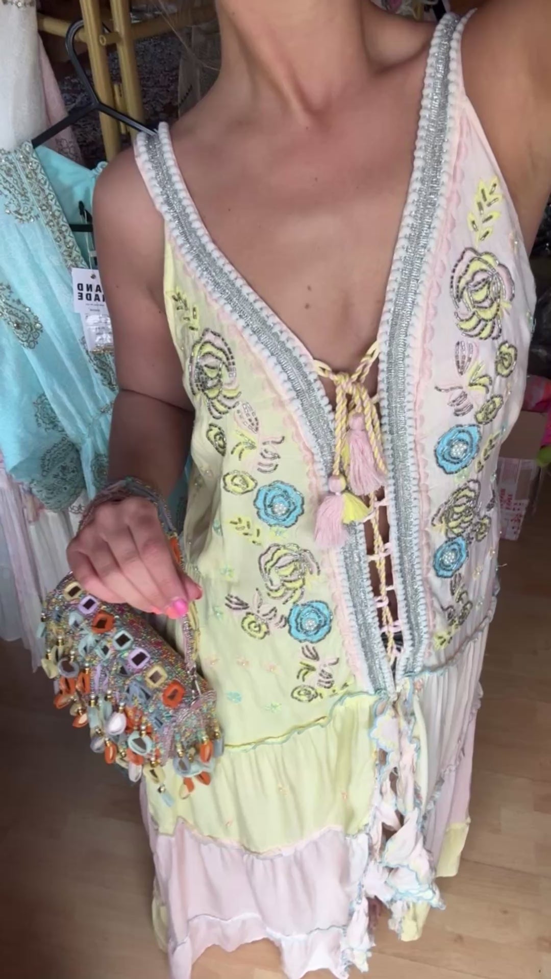 Boho Pastel Kimono Dress