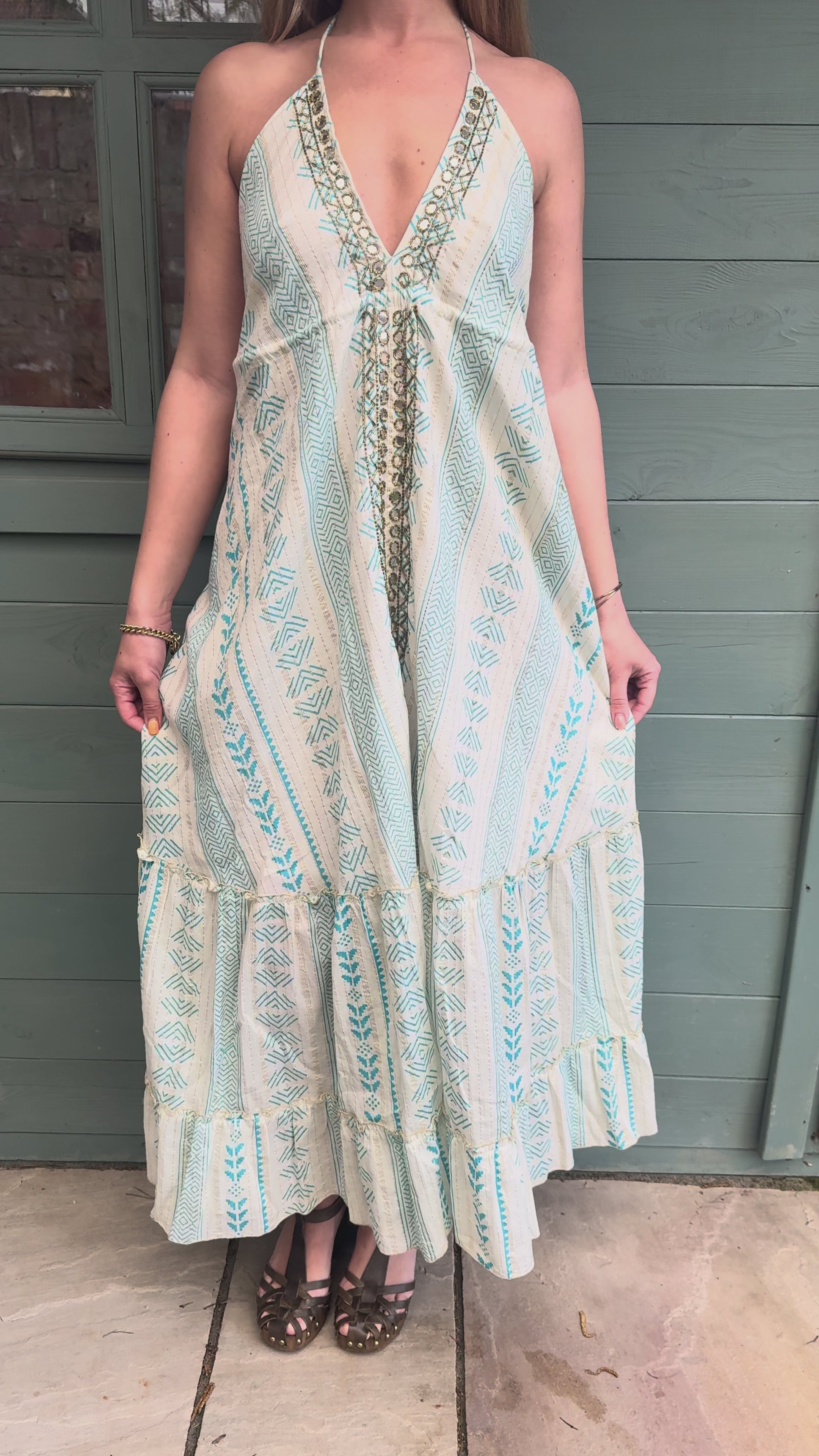 Boho Aztec Halter neck Dress