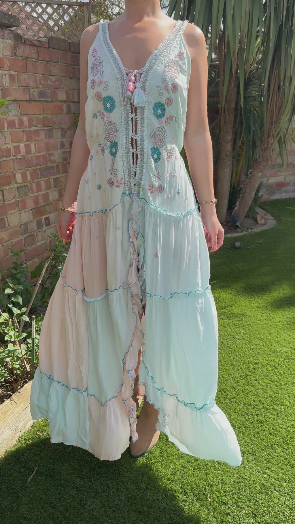 Boho Pastel Kimono Dress