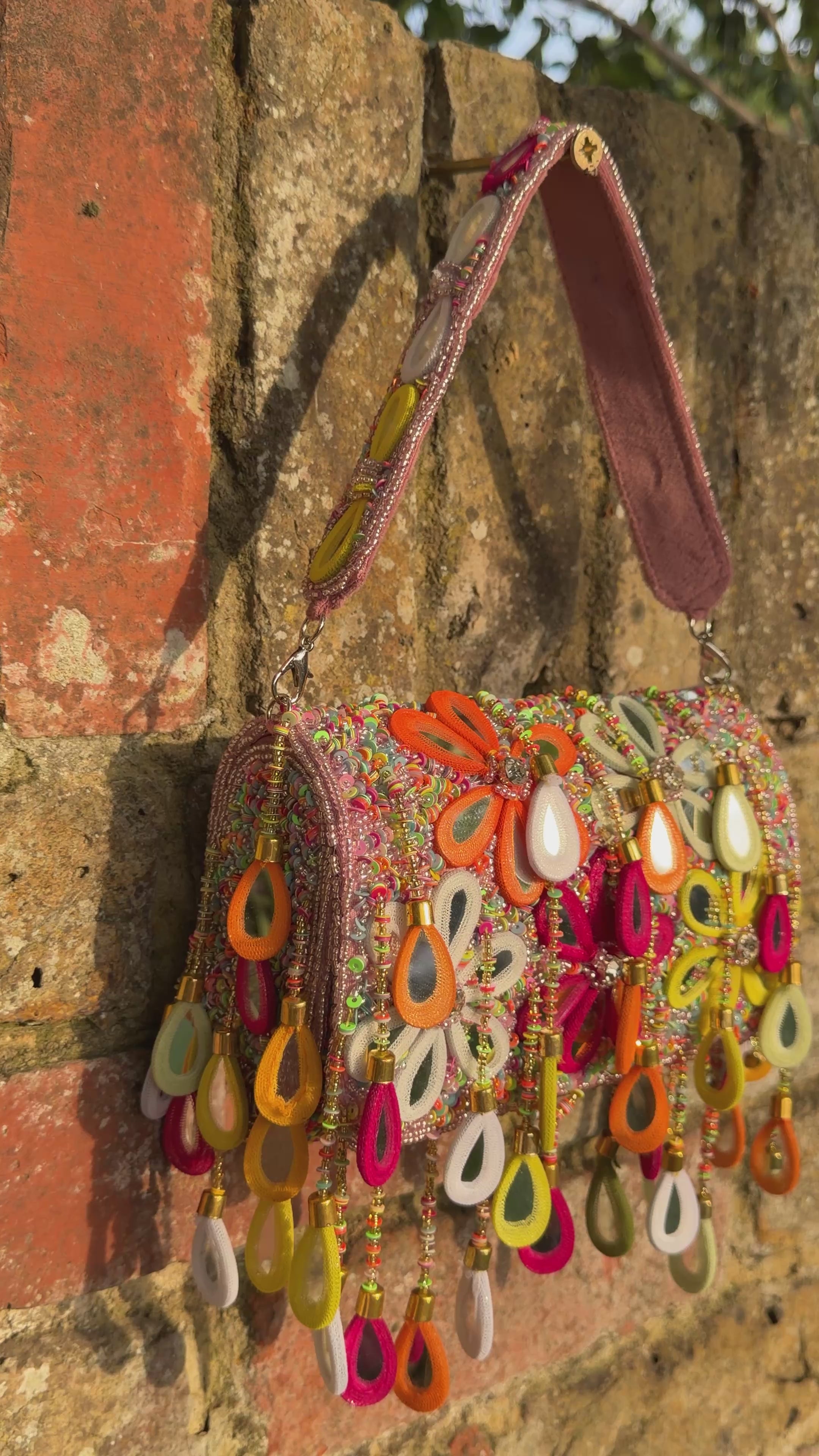 Wild Bloom Flap Bag in Pink- NEW STYLE
