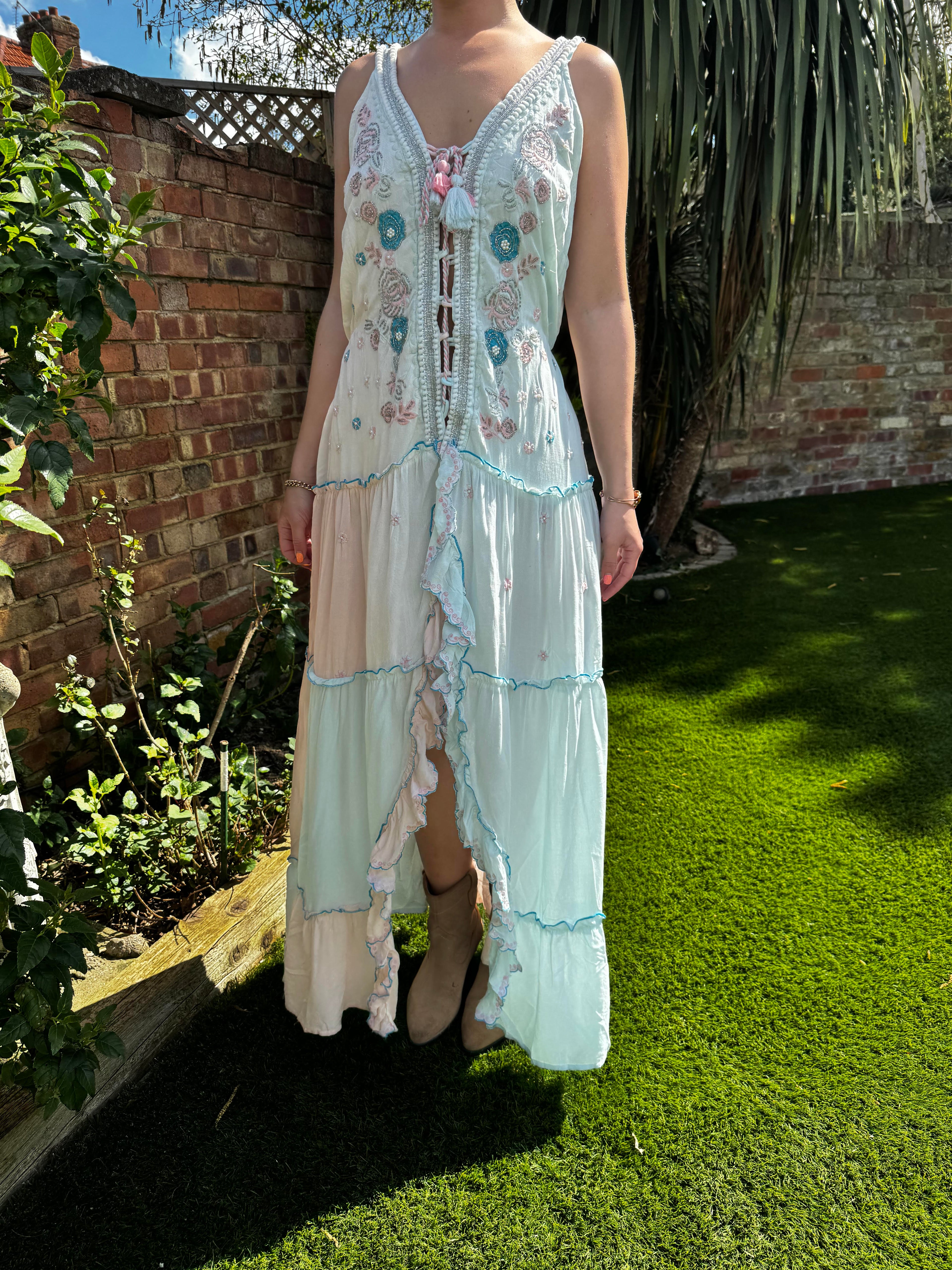 Boho Pastel Kimono Dress